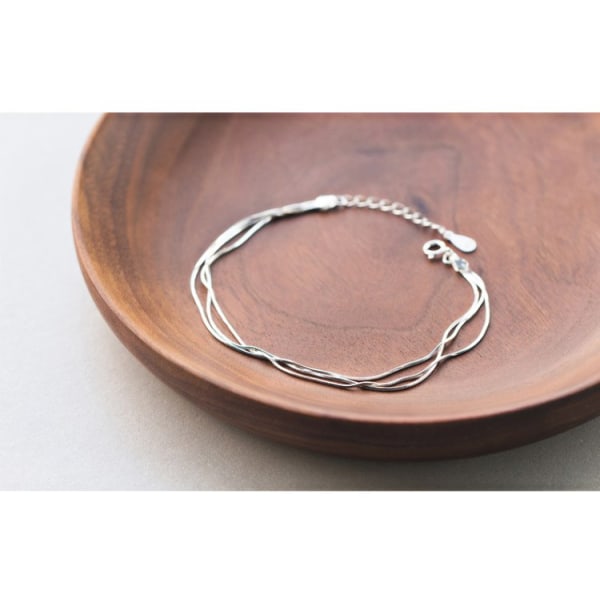 Fashion Enkla Lagers Armband För Kvinnor Silver 925 Smycken Hot F