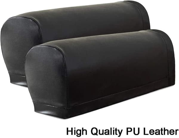 1 par PU-skinn sofaarmlenes deksler for lenestoler, stretch S