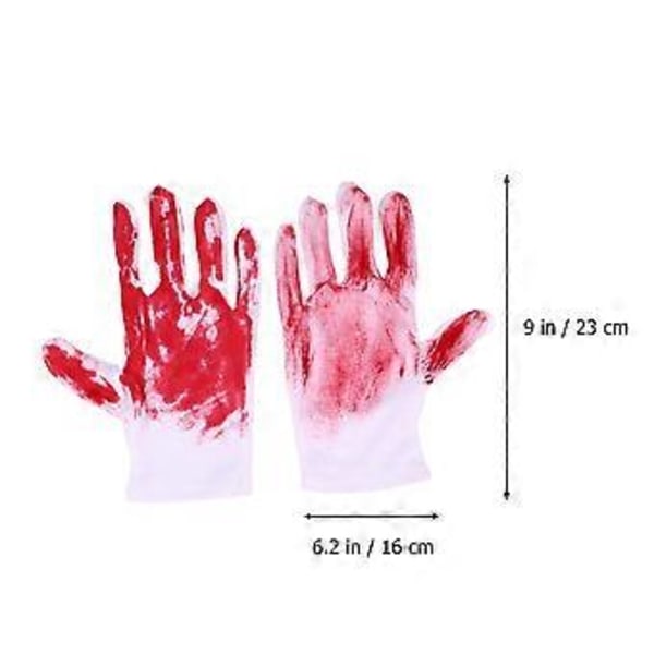 2 Par Blodiga Handskar Ornament Halloween Läskiga Dekor Rekvisita för Spökhus
