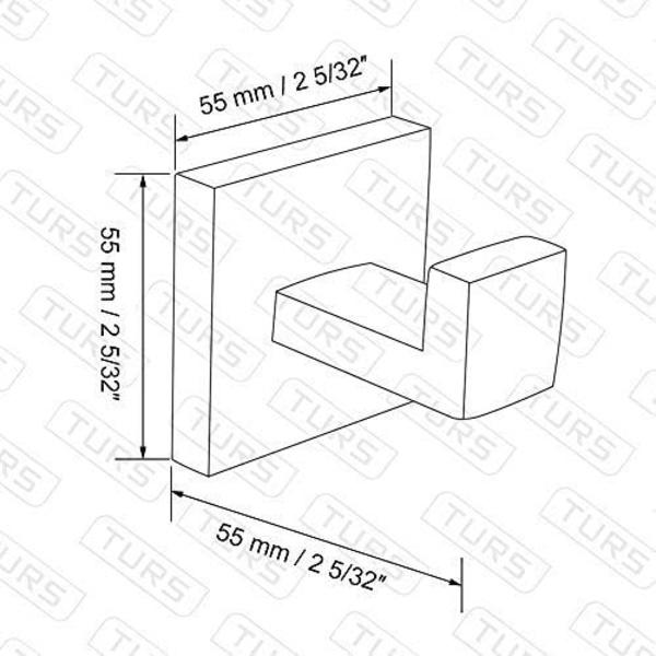 Klädhängare för badrum, väggkrok i rostfritt stål för handdukar/rockar, 2-pack