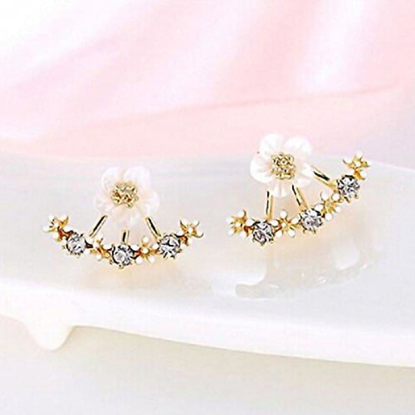 Kvinnors modeaccessoarer Kristallörhängen Boucle D'oreille Femme Blomörhängen Guld Bijoux Smycken Silver（A）