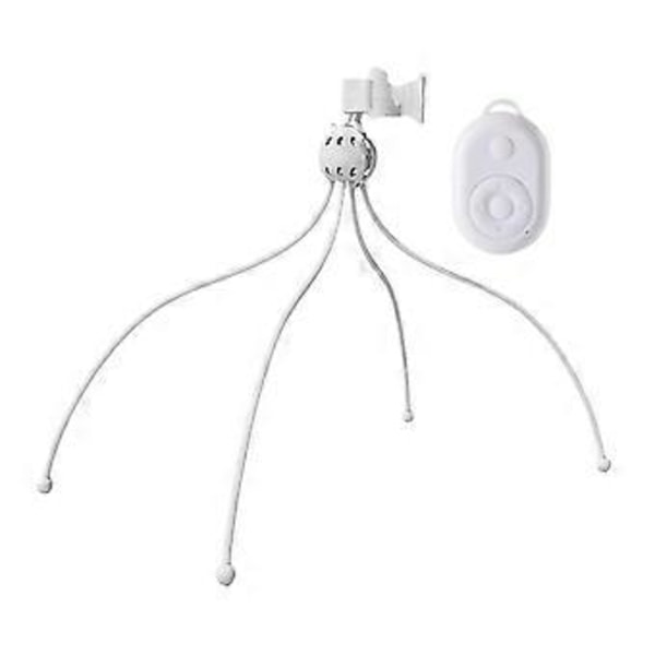 Telefonstativ Telefonholder for seng Roterende fleksibel mobiltelefonholder Justerbart stativ for skrivebord Bil (Hvit med fjernkontroll) White with Distant Control