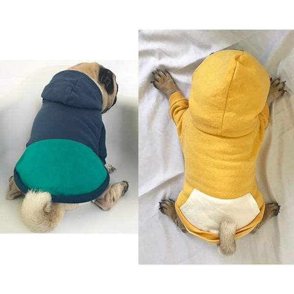 L.Zipper Hooded Husdjurskläder Hund Katt Kläder Söta Husdjurskläder Varmt Hooded Fransk Bulldogg Mops