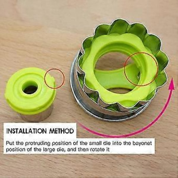 Grønnsakskutter Forme Sett, Mini Kake, Mold (6 stk)