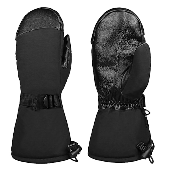 Ozero Vinter Abalone Lær Lange Varme Skigloves (XXL 9,45 tommer Sort)