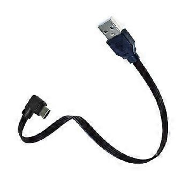 USB 2.0 Hann til USB C Datakabel Rett Hode/90 Graders Vinklet Flat Kabel For Nettbrett Telefoner 480Mbps Dataoverføring 1m Bend left