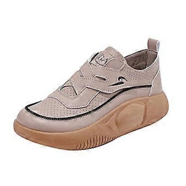 Damesko Sklisikre Stilige Lett Pustende Sommer Sportsko Jenter Casual Sneakers for Gate Camping Utendørs Innendørs Tennis (Khaki 38) Khaki 38