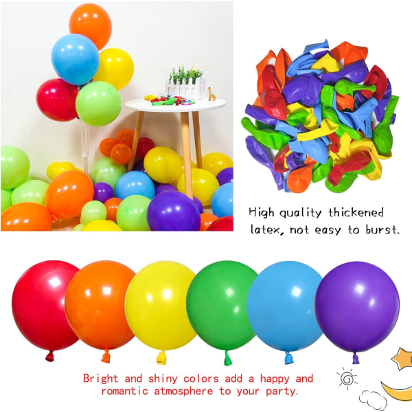 Regnbågsballongbågsset 111 st 18 12 5 tum latex färgglada festballonger