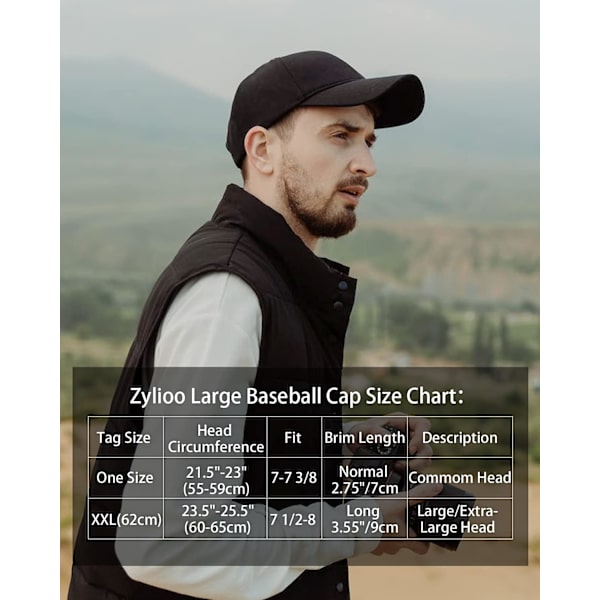 XL/XXL Keps för Män Stora Sportkepsar Baseball Löpning Tennis Hatt för Stora Huvuden 55-65