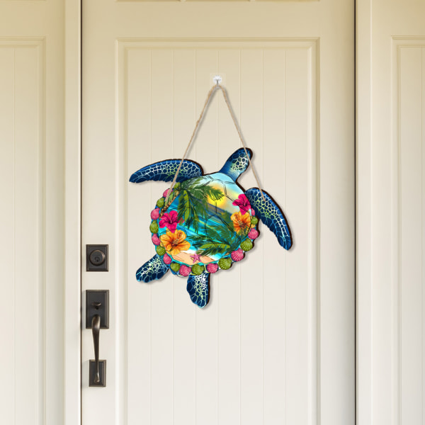 Sea Turtle Themed Wooden Hanging Sign - Small, Wooden Sign for Ho