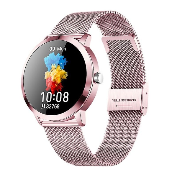 Q8h Smart Watch Sykemittari Verenpainetiedot Push Watch naisille (vaaleanpunainen)