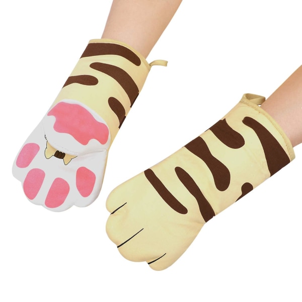 Stekeovnshansker Kitten Cat Paw Design Varmebestandige Stekeovnshansker Tykk Bomullsfor Kjøkken Baking Gryteklut Hansker Mikrobølgeovn