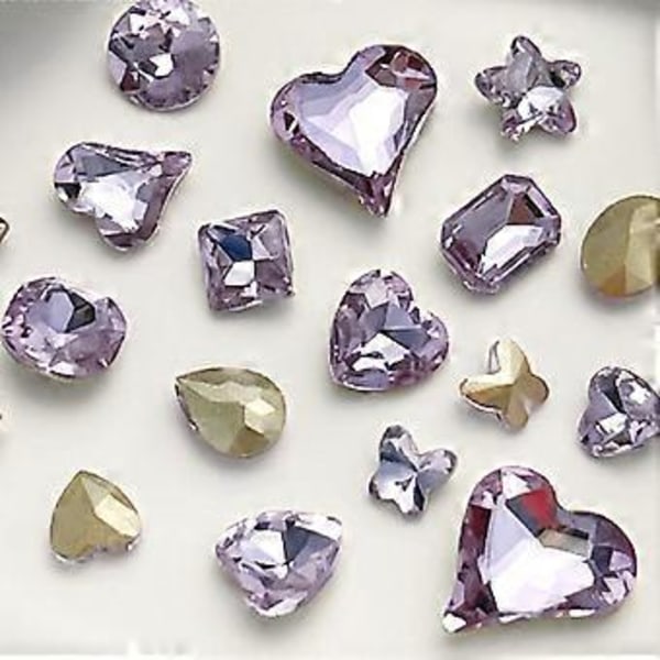 10 stk Hjerte Neglepynt Sommerfugl Neglekunstpynt Manikyr Tilbehør Runde Negl Rhinestones Pynt DIY Negleutstyr 12