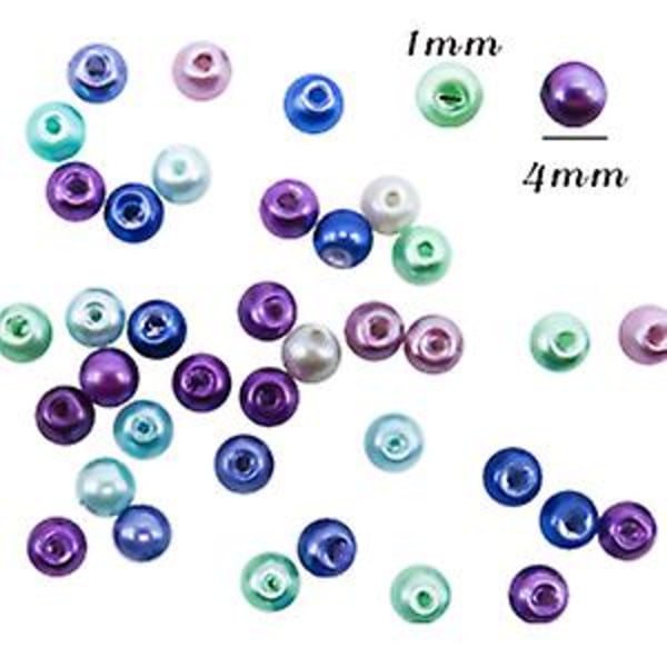 5000 st 6 mm flerfärgade runda små glaspärlor lösa imitationer för smyckenstillverkning