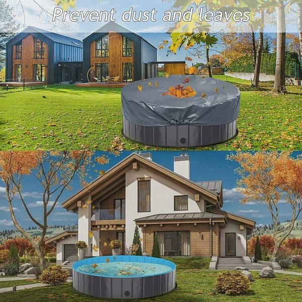 Rund poolskydd, hopfällbart poolskydd