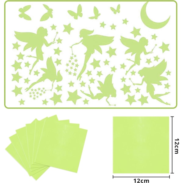 6 Pcs Glow Stickers, Luminous Star Ceiling Wall Stickers Fluoresc