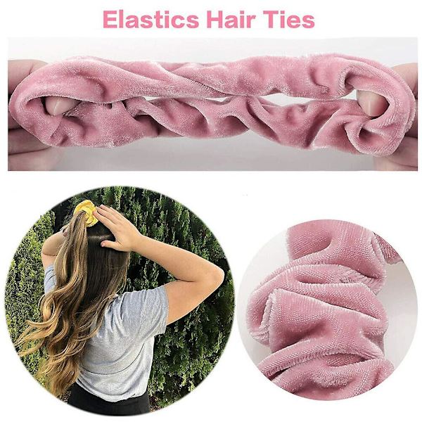 20 kpl Hiustenkareita Värikkäitä Samettisia Elastisisia Hiustenkareita Scrunchies Bobbles Poninhäntäpidikkeet Nauhat