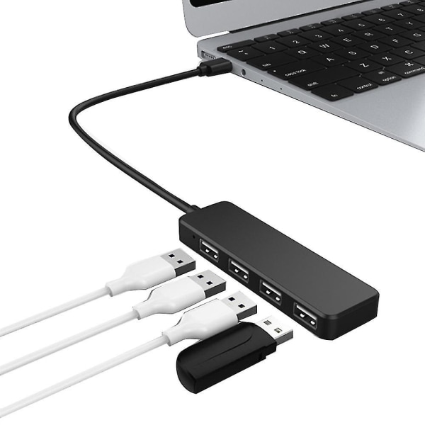 Usb Hub, 4-port Ultra-slank Usb 2.0 Hub Bærbar Adapter Højhastigheds Udvidelse Multi Usb Hub Splitter Lead Adapter