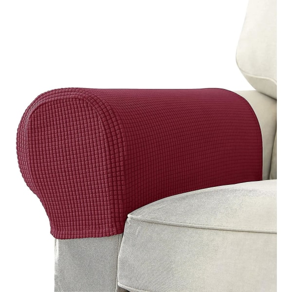 Lænestol Armlæn Betræk Stretch Sofa Arm Caps Armlæn Betræk Til Stole Bordeauxrød