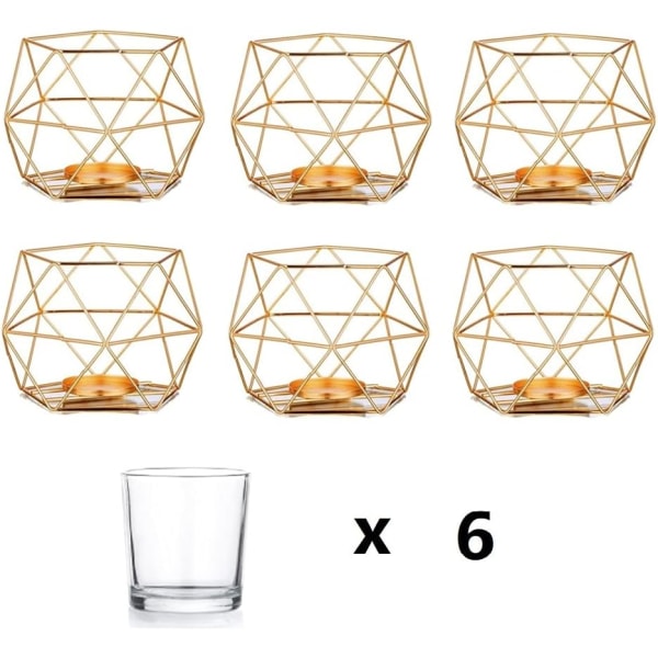 Tealight-hållare i guld - Set om 6, Bröllopsdekoration