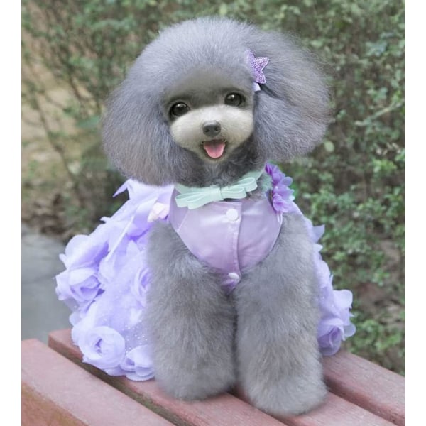 LILA L Hundklänning Lyxig valpkjol Hundkläder Prinsessklänning