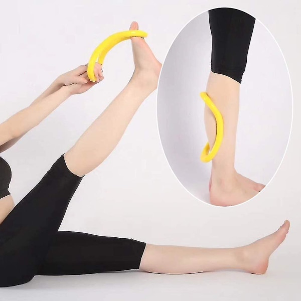 Fascia strækningsring, yogaring Pilates cirkler, fitness strækningsring til lår- og lægmassage（Gul）