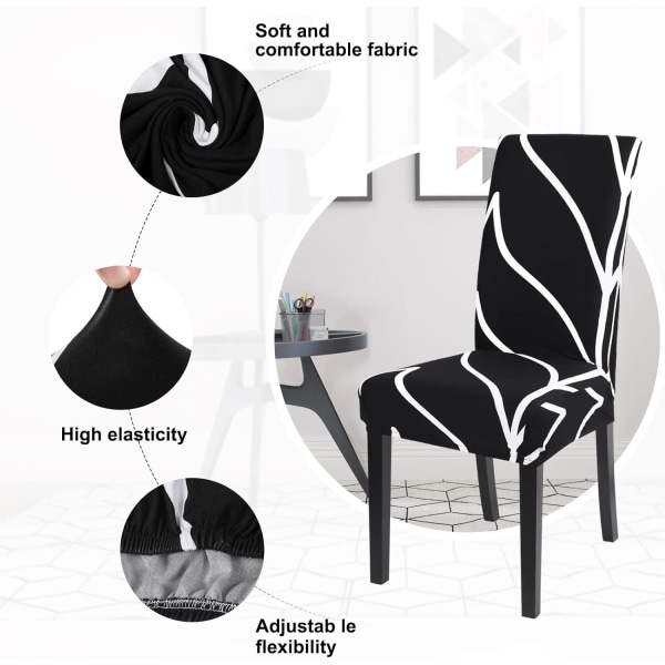 Set med 4 matstolsöverdrag stretch universal stolsöverdrag