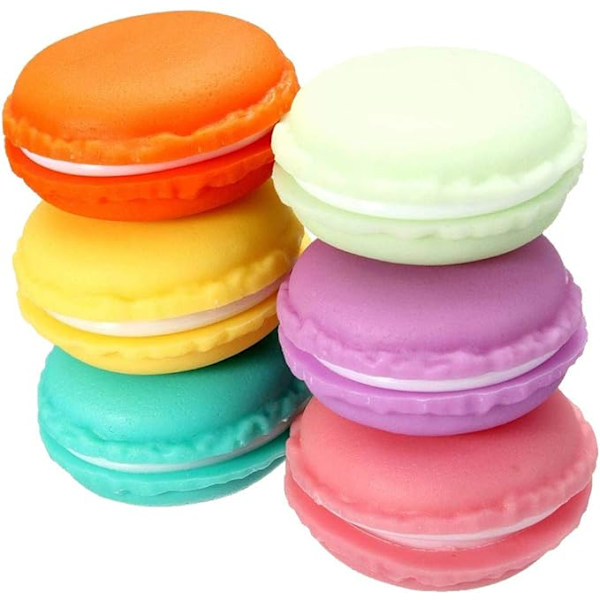 6 stk Mini Macaron-boks smykkeskrin pilleboks arrangør ørepropp