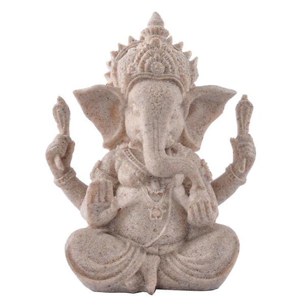 Sandsten Elefant Staty Ganesha Buddha Skulptur Staty Hindu Buddhism Heminredning A