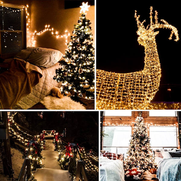 200 LED Fejelygter, Varmt Hvidt, Dekorative Julelys til