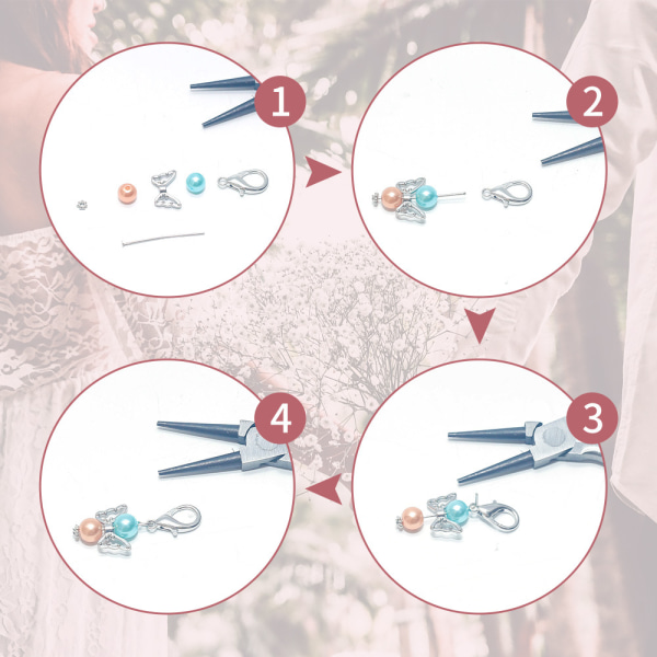 Englevinger Håndværkssæt 1 æske Englevinger Charm Spacer Perler Legering Vinger Vedhæng Beskyttelsesengel Perlesæt Kreation