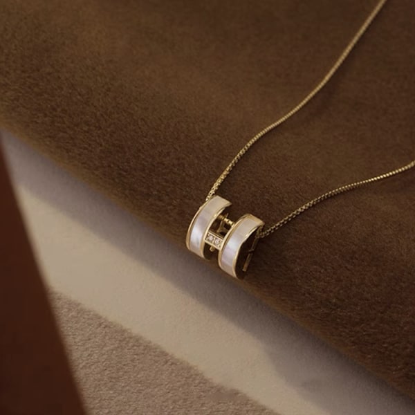 Förgylld zirkonbokstav H-halsband, lätt lyxig mode nyckelben