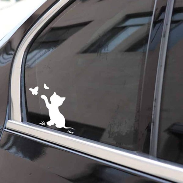 4 stk. Kat Bilsticker Sjove Køretøjs Dekal Bilsticker Bilstibe