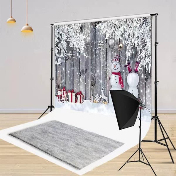 70.9 x 47.2 Tommer Julefotobaggrund, Lærred Træ Fa