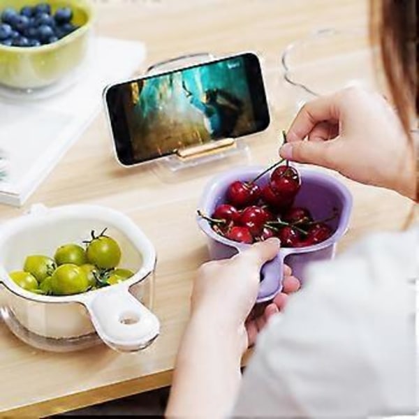 Köksdurkslag Skål Set 2 i 1 Frukt Grönsak Tvätt Mat Sil Korg för Pasta Spaghetti och Sallader 3 Piece Set
