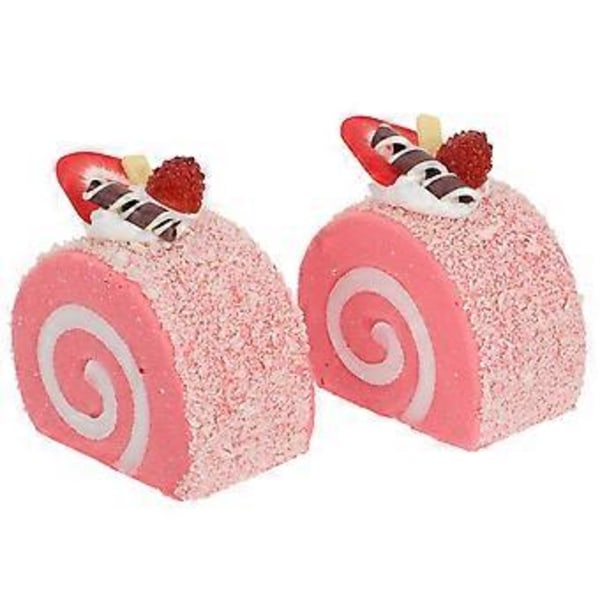 2 stk. Legetøj Småbørn Drenge Ægte Kagemodel Falsk Schweizerroulade Kage Fotografi Rekvisit Kunstig Dessert Faux Kage Statue
