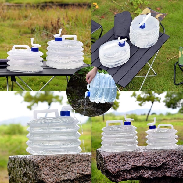 2 × 10L hopfällbar vattenbehållare, vattenbehållare återanvändbar dryck