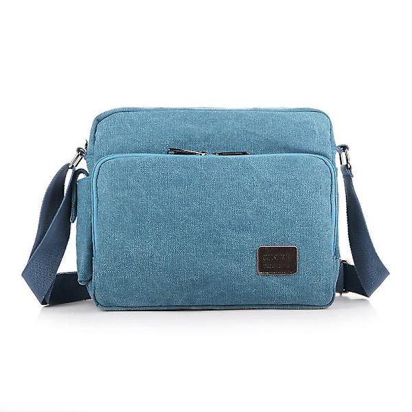 Herr Canvasväska Multifunktionell Casual Resväska Bolsa Masculina Herr Axelväska Messenger Bag (Blå)