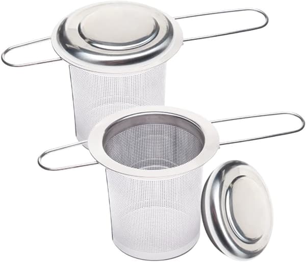 Te-sil 2 stk Te-infuser med lokk Rustfritt stål Te Dr
