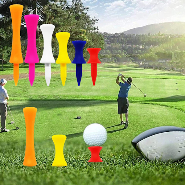 Golfboldeholder i plastik, begrænset højde, castle studs, 70 mm, 40 stk., orange