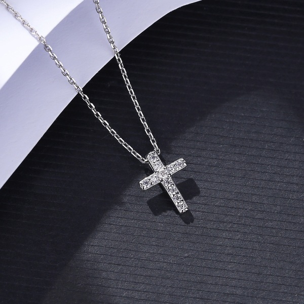 Collection Gold or Platinum Plated Sterling Silver Cross Pendant