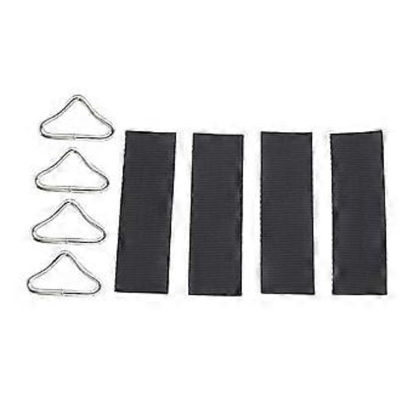 4x V-ring triangelspänne, metall trampolin nätspänne, fast utomhusutrustning för barns hoppstolar (med remmar) with Straps