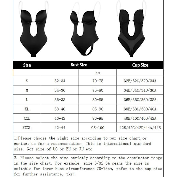 Kvinnors djupt V-ringade body shaper rygglös bh body shapewear U-ringad sömlös string full bodydräkter kaffe（L）