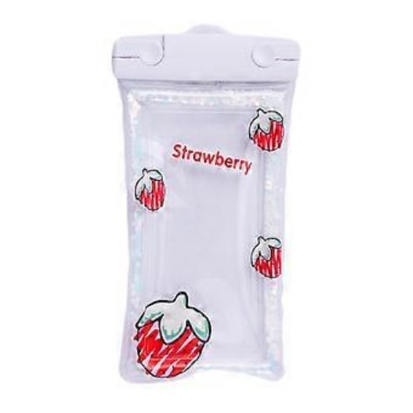 Vandtæt telefonetui, stor vandtæt undervands telefonholder taske, med svømme- og surfing nødtaske (jordbærfragmenter) Strawberry Debris