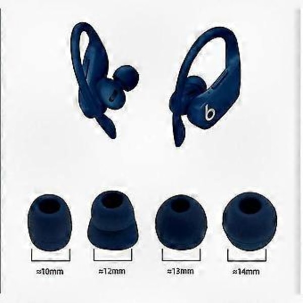 4 par bløde silikone ørepropper for komfortabel udskiftning af ørepropper - Kompatible med Powerbeats Pro og andre modeller Blue