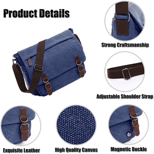 Axelväska för män Canvasväska Crossbody-väska Messenger Bag Axelväska