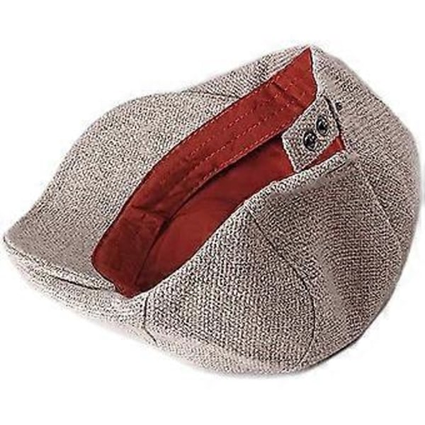 Herr Flat Cap Newsboy Keps Basker Keps Tillverkad av Bomull Fladdermus Hatt för Vår och Höst Mörkbeige light beige