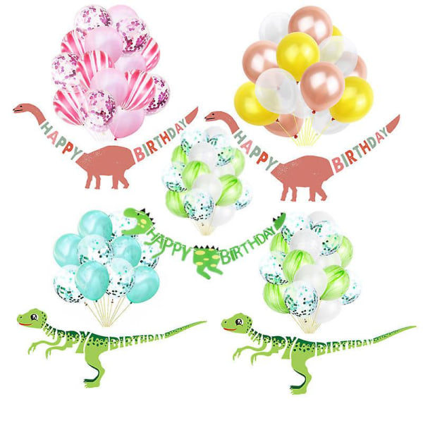 Guttebursdagsfest Bursdag Dekorative Ballonger Banner Dinosaur Bursdag Bunting Dekorasjoner