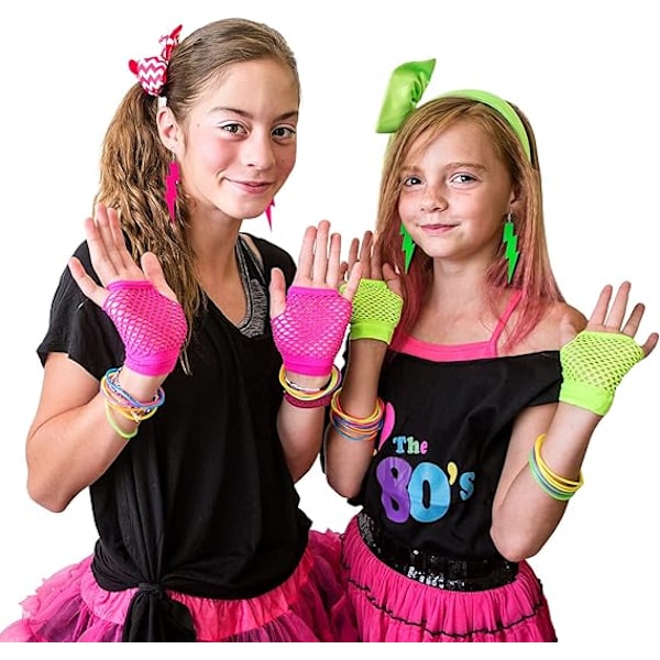 3 par neon 80-tals dinglande örhängen Halloween retro akryl drop Dan