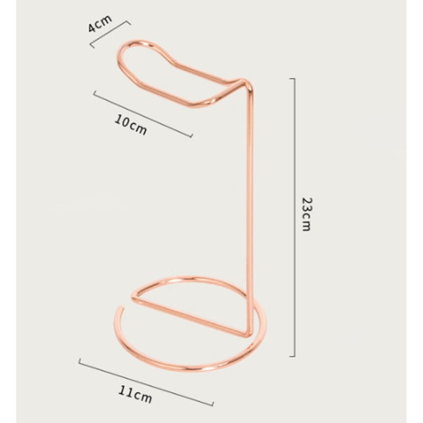 Rosegull hodetelefonstativ med metallbase